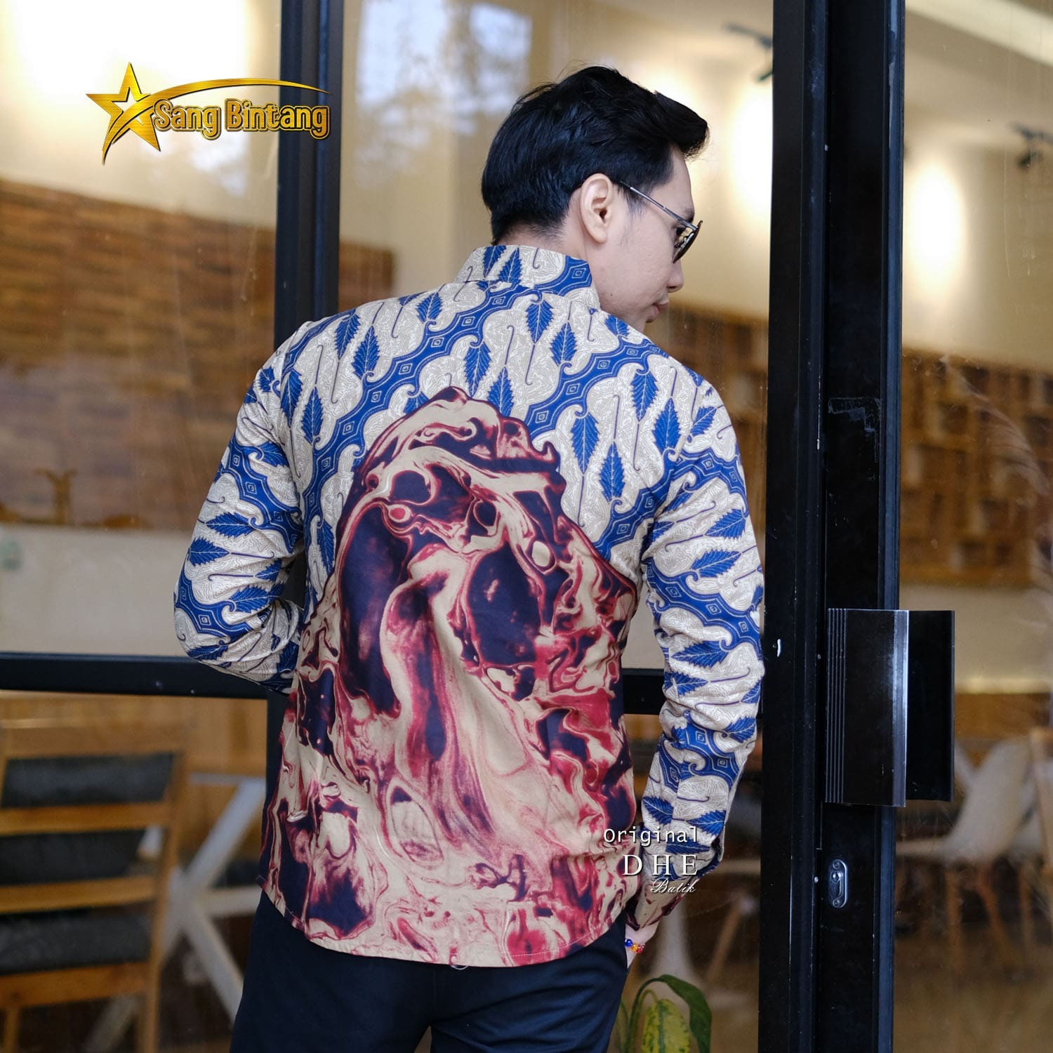 Baju batik pria lengan panjang sang bintang